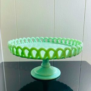 Sold 💚 Jadeite Cake Plate Martha Stewart